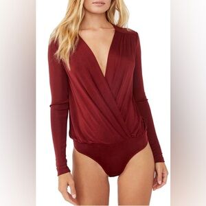 Free People Turnt Bodysuit- Very Berry NWT
